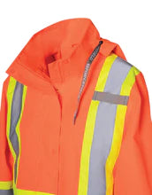 Women's Hi Vis Safety Rain Jacket with Snap-Off Hood l Forcefield