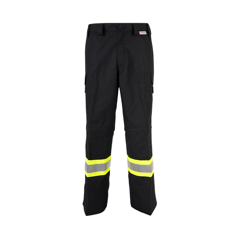 Coolworks® Black Ventilated Cargo Style Workpants, 4″ Refl. Tape