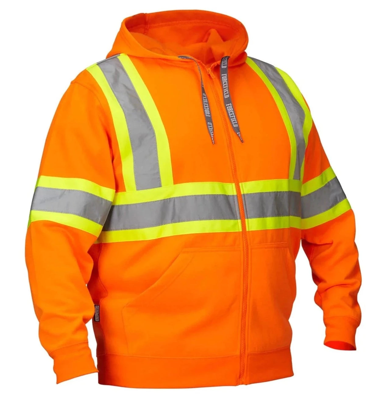 Hi Vis Safety Hoodie, Attached Hood l Forcefield