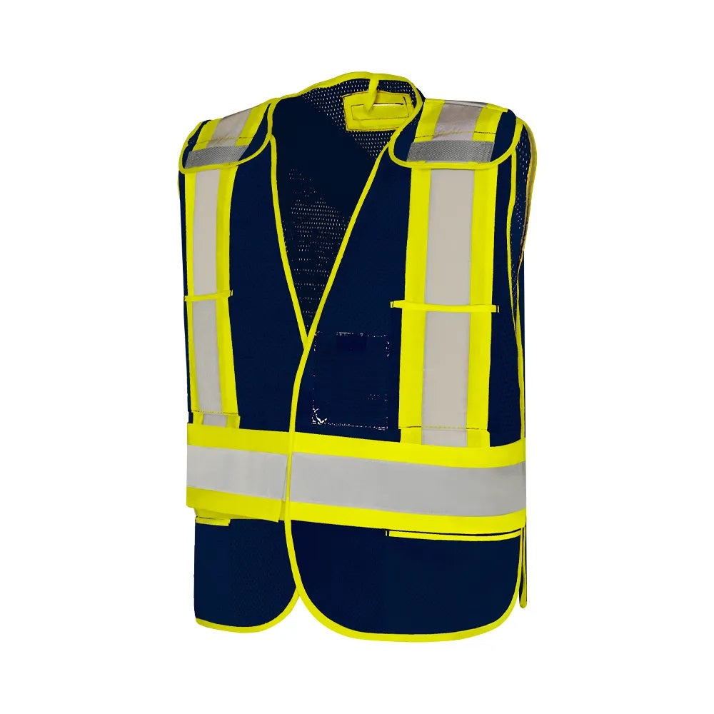 Universal 5 Pt. Tearaway Mesh Traffic Vest l Ground Force