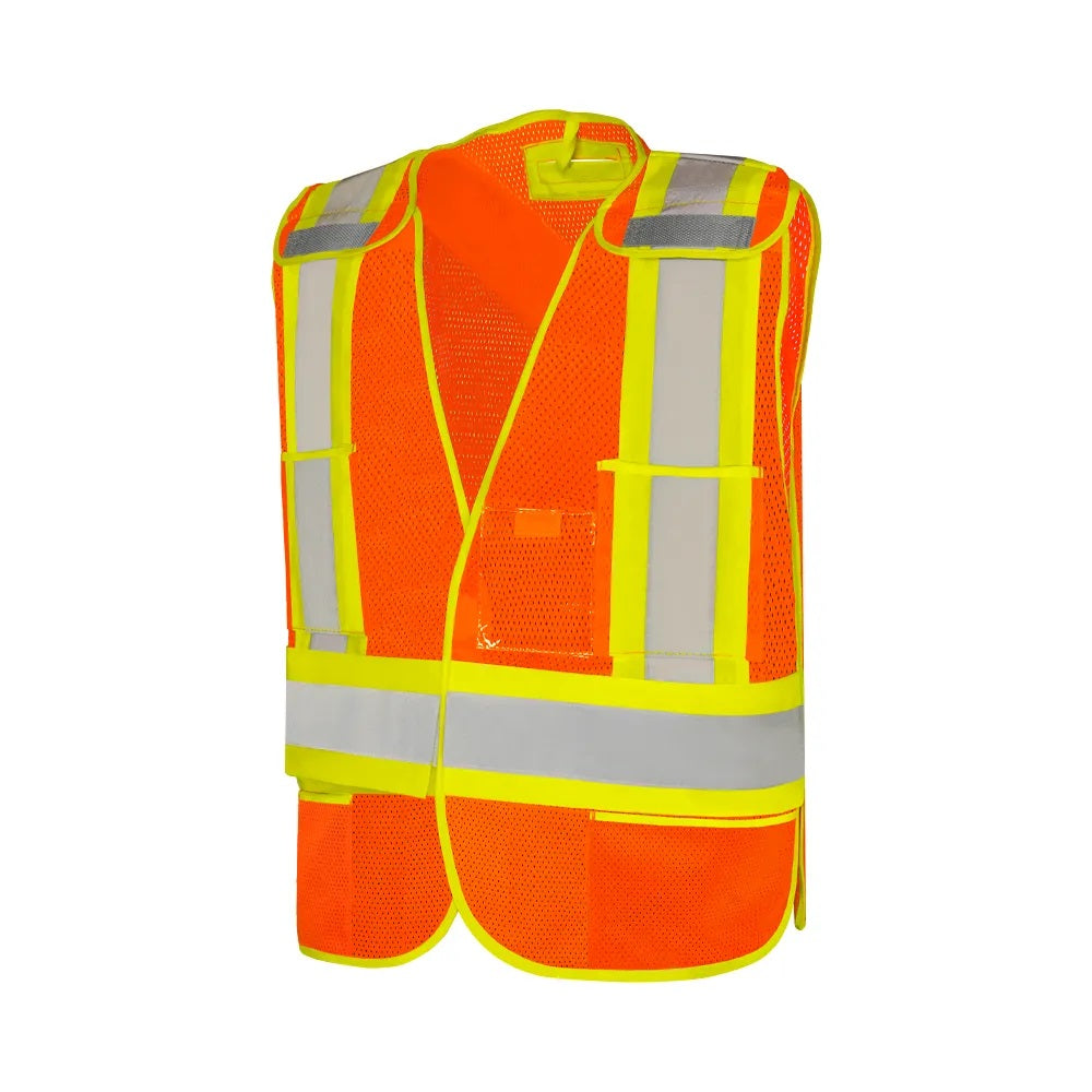 Universal 5 Pt. Tearaway Mesh Traffic Vest l Ground Force