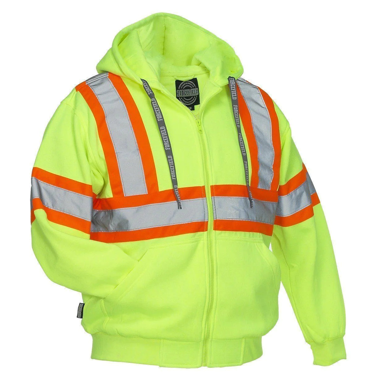 Hi Vis Safety Hoodie, Attached Hood l Forcefield