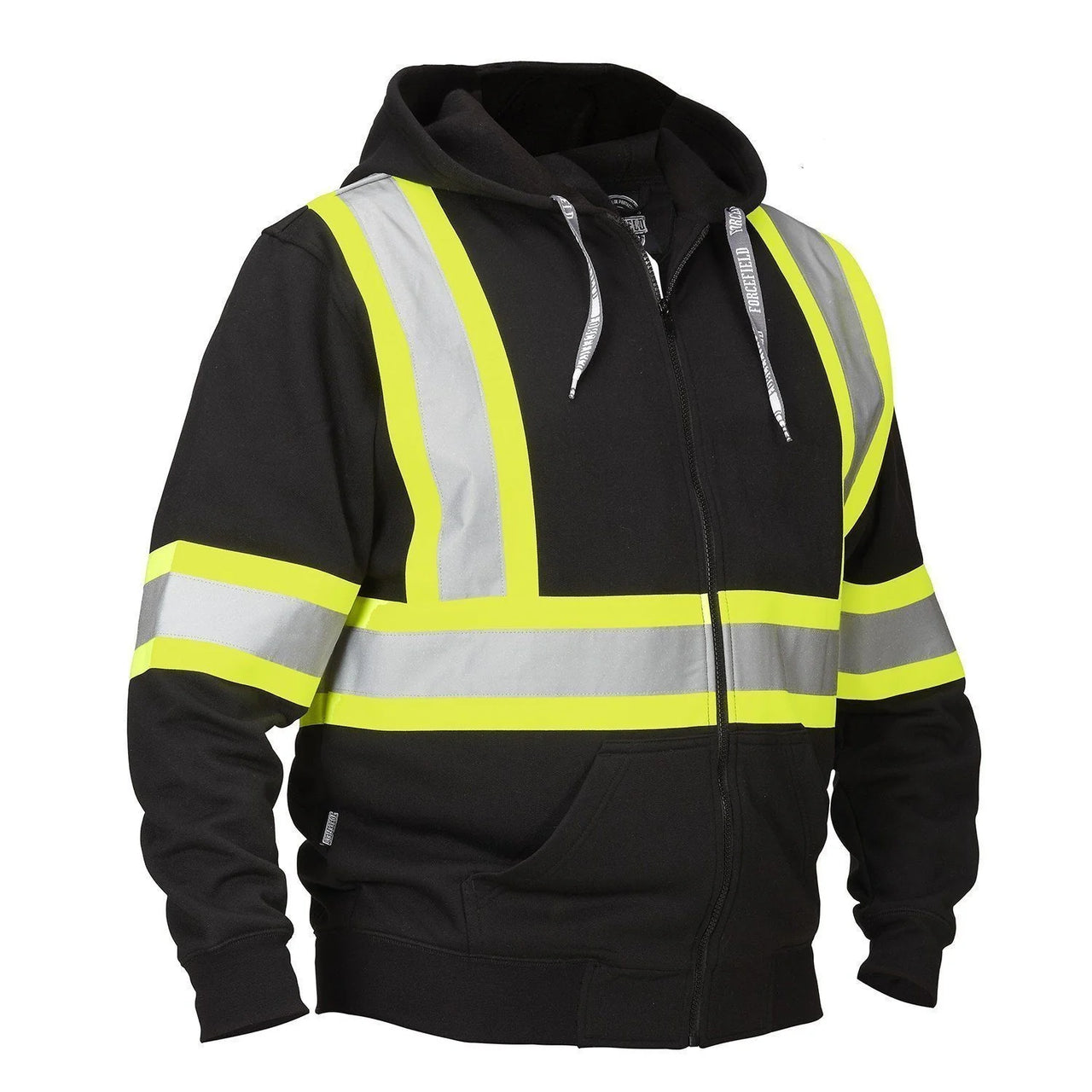 Hi Vis Safety Hoodie, Attached Hood l Forcefield