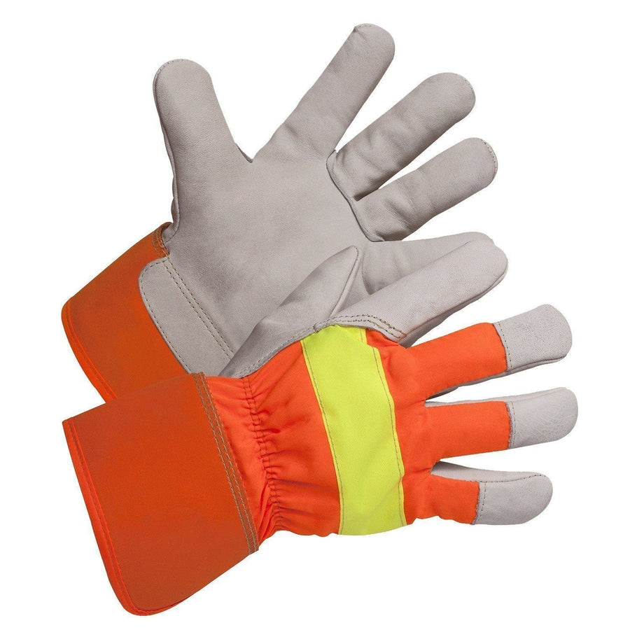 Hi-Vis Grain Leather Winter Work Glove -12 pair per package